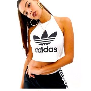 adidas Trefoil Crop Halter Tank